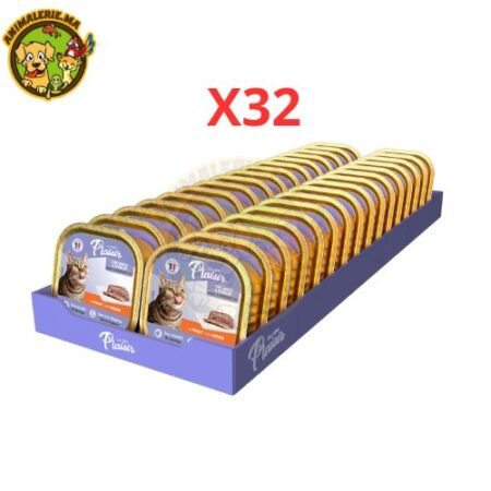 Plaisir patté pour chat adult au poulet 32 x 100g
