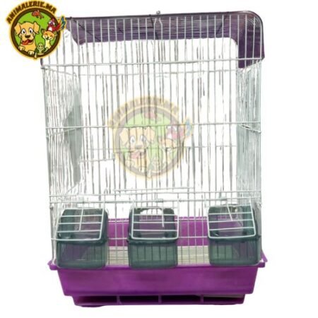 cage oiseaux avec 3 mangeoires