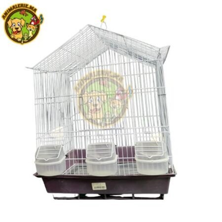 Cage à oiseaux, métal, pour les canaris, perruches ect... 3 mangeoires