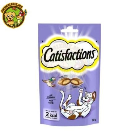 CATISFACTIONS Friandises au canard pour chat et chaton, sachet de 60g