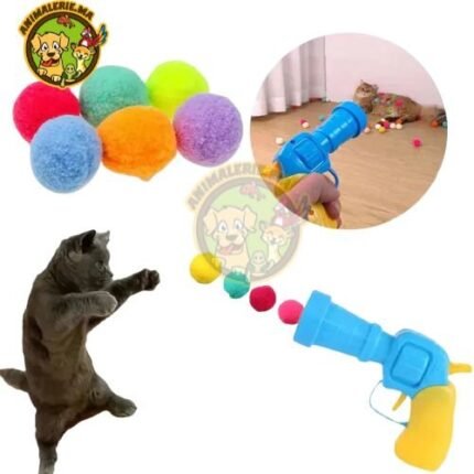 Jouets pour chats pistolet à balle avec plusieurs balles gratuites