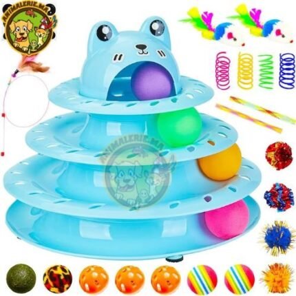 Jouet pour chat interactifs à 4 niveaux Boule de chat