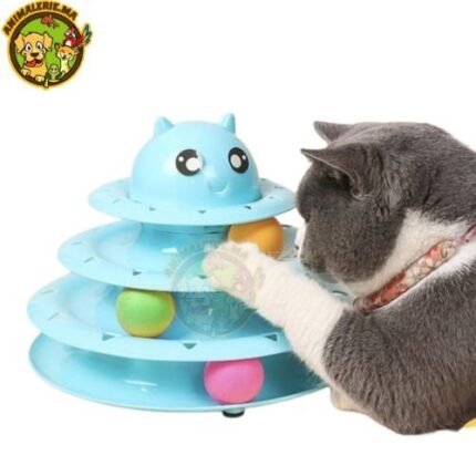 Jouet Interactif Pour Chat À Trois Couches Avec Plaque De Jeu