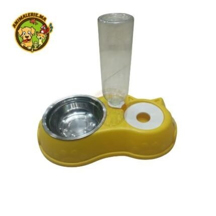 Gamelle Spacieuse et Abreuvoir Intégré avec Distributeur Automatique