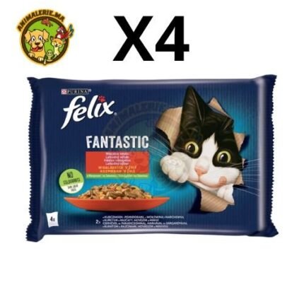 Felix Fantastic Festin de Viande en Gelée 4x85g