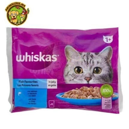 WHISKAS (4 variétés) - Pâtée pour Chat Adulte en Gelée Poissons