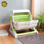 Litière Semi-Automatique pour Chat – Nettoyage Facile et Gain de Temps