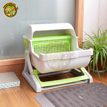 Litière Semi-Automatique pour Chat – Nettoyage Facile et Gain de Temps
